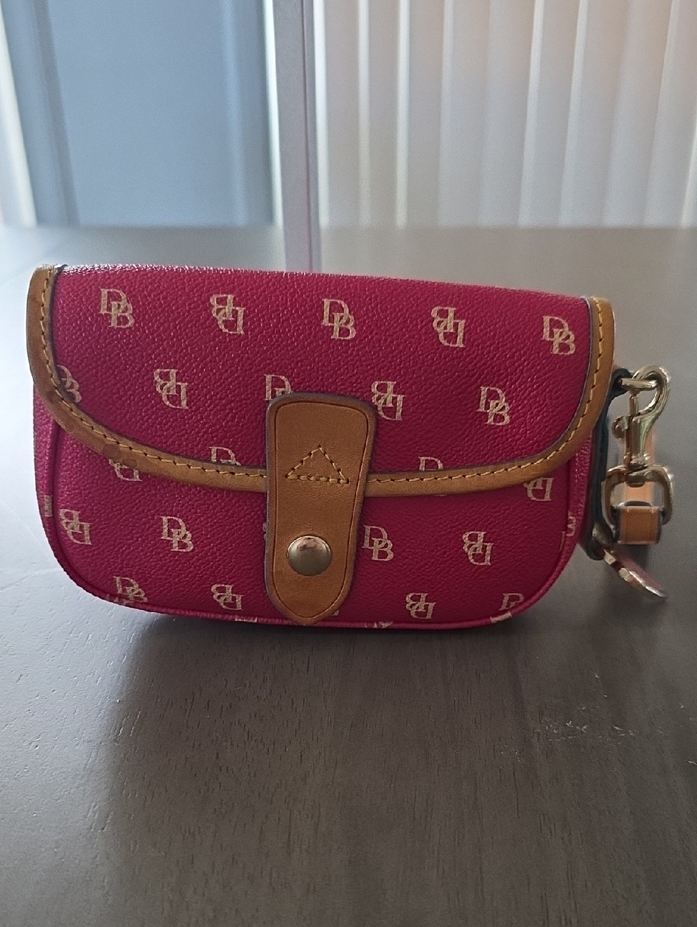 Dooney & Bourke Fuchsia Signature Mini Pouch/Wristlet